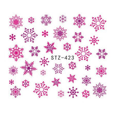 Load image into Gallery viewer, 3d Christmas 6 Sheets Snowflake Flower Nail Art Sticker Decal Tips Diy Decor Isfang