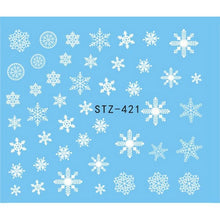 Load image into Gallery viewer, 3d Christmas 6 Sheets Snowflake Flower Nail Art Sticker Decal Tips Diy Decor Isfang