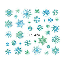 Load image into Gallery viewer, 3d Christmas 6 Sheets Snowflake Flower Nail Art Sticker Decal Tips Diy Decor Isfang