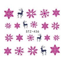 Load image into Gallery viewer, 3d Christmas 6 Sheets Snowflake Flower Nail Art Sticker Decal Tips Diy Decor Isfang